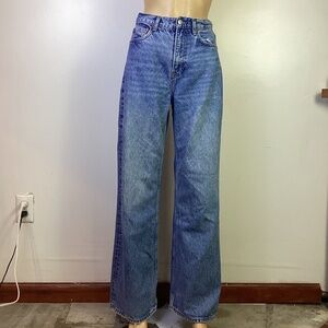 Reformation Cary High Rise  Slouchy Wide Leg Jeans in Colorado Wash Sz 25